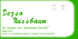dezso nussbaum business card